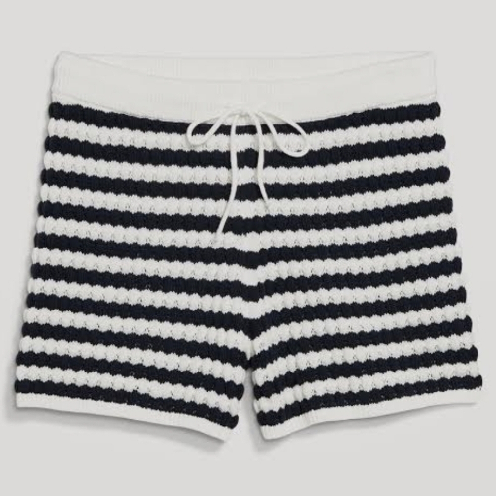 NWT Old Navy Navy And White Stripes Crochet Shorts - 3.5-inch inseam Size M/Tall - Picture 5 of 8